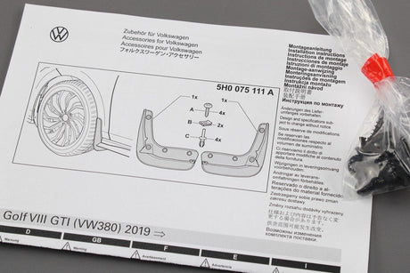 VW Golf MK8 GTI GTD GTE accessory mud flaps set (front) 5H0075111A