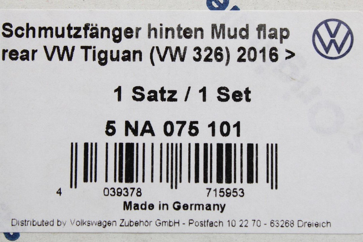 VW Tiguan 2016-on accessory rear mud flaps set 5NA075101