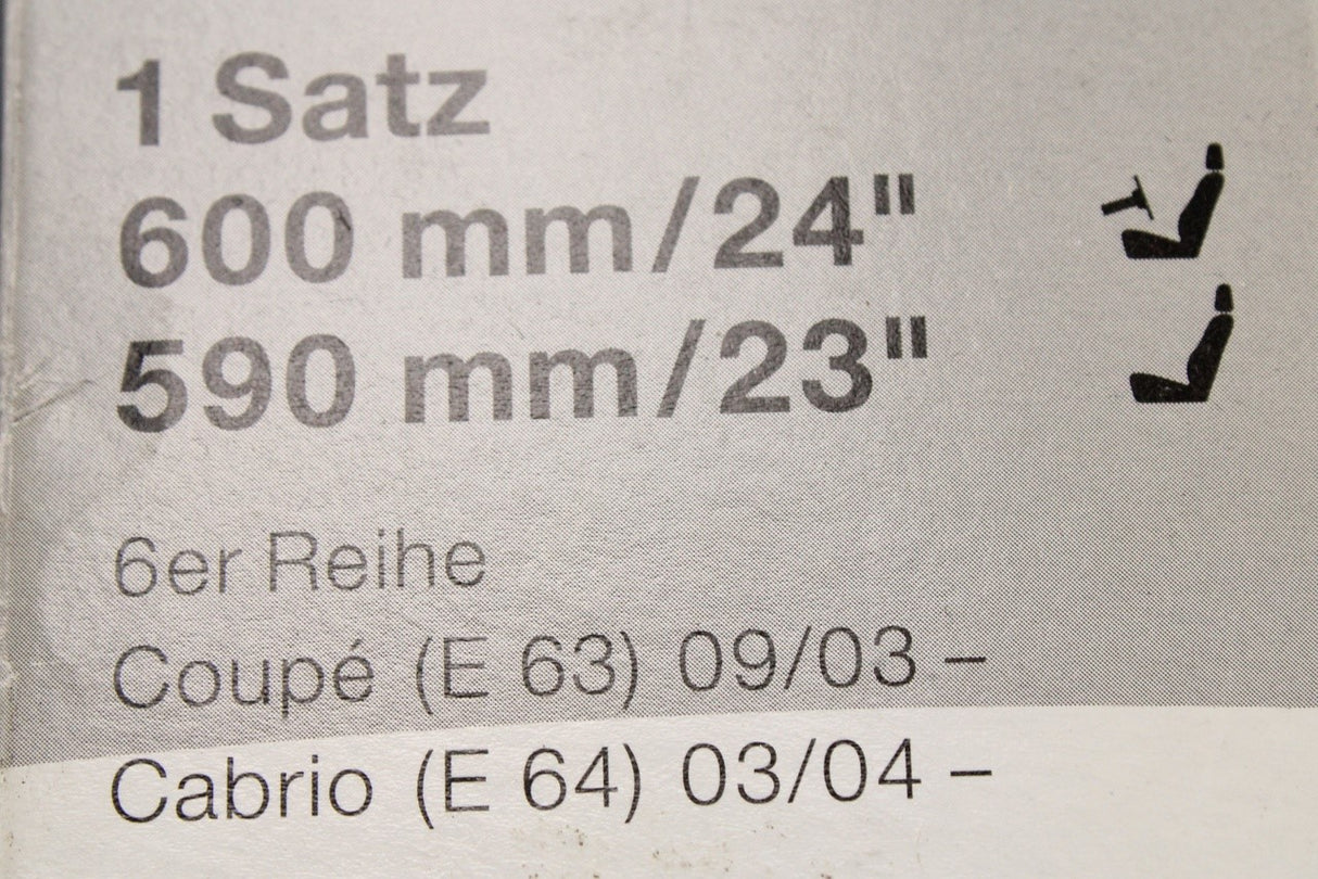 BMW 6 Series E63 E64 2003-2007 wiper blade set (front) 61610431463