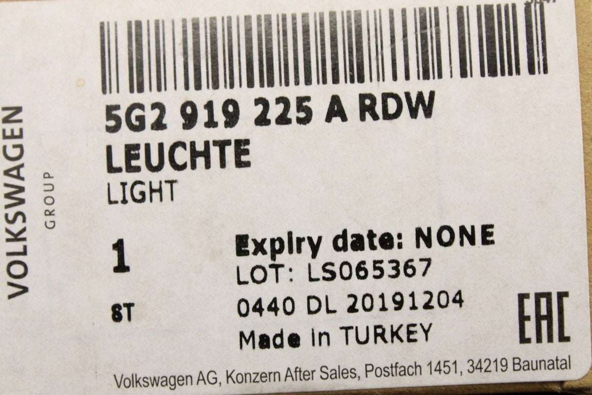 VW Golf MK7.5 17-20 hazard light switch & airbag light 5G2919225A RDW