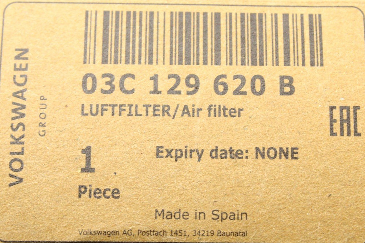 VW Golf Touran Audi A3 Skoda Octavia air filter element (1.6) 03C129620B