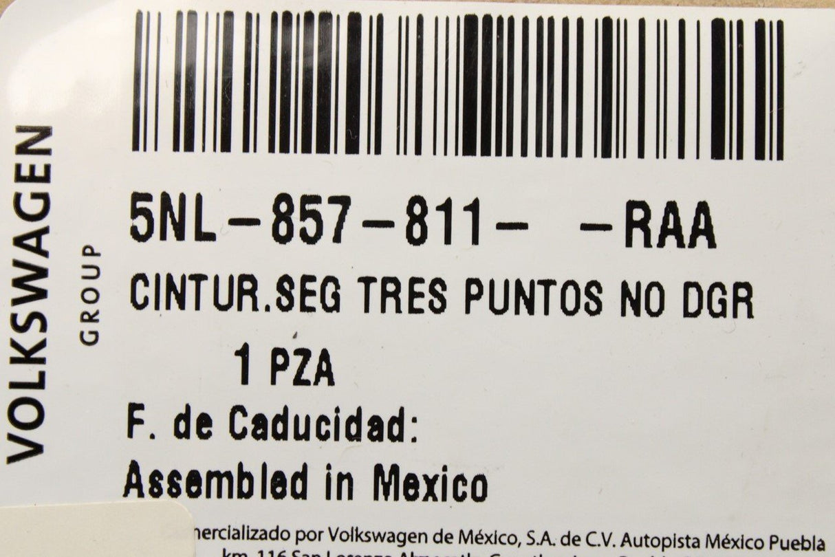 VW Tiguan Allspace SEAT 2 seat bench seat belt (rear left) 5NL857811 RAA