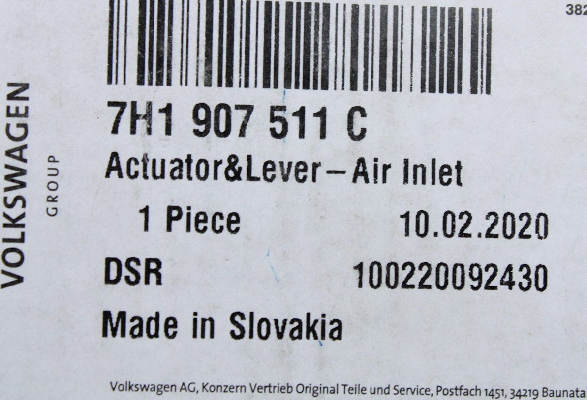 VW Transporter T5 T5.1 04-15 air recirculation position motor 7H1907511C