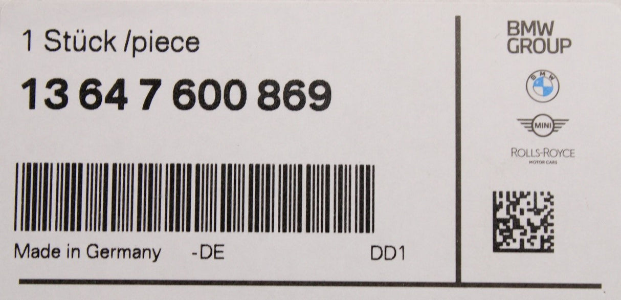 BMW F20 F21 F30 F35 MINI R55 R56 fuel injector seal kit (x1) 13647600869