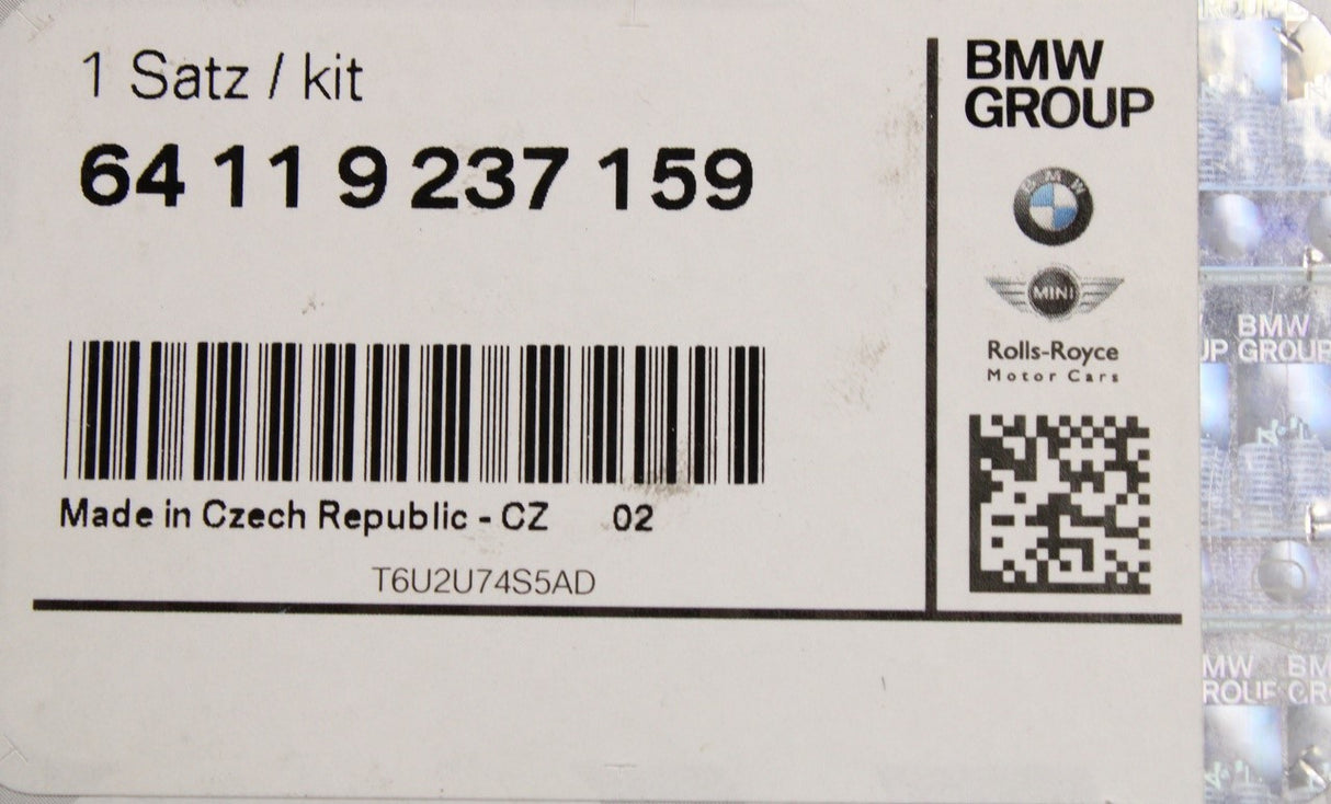 BMW X3 F25 X4 F26 cabin pollen filter elements (x2) 64119237159