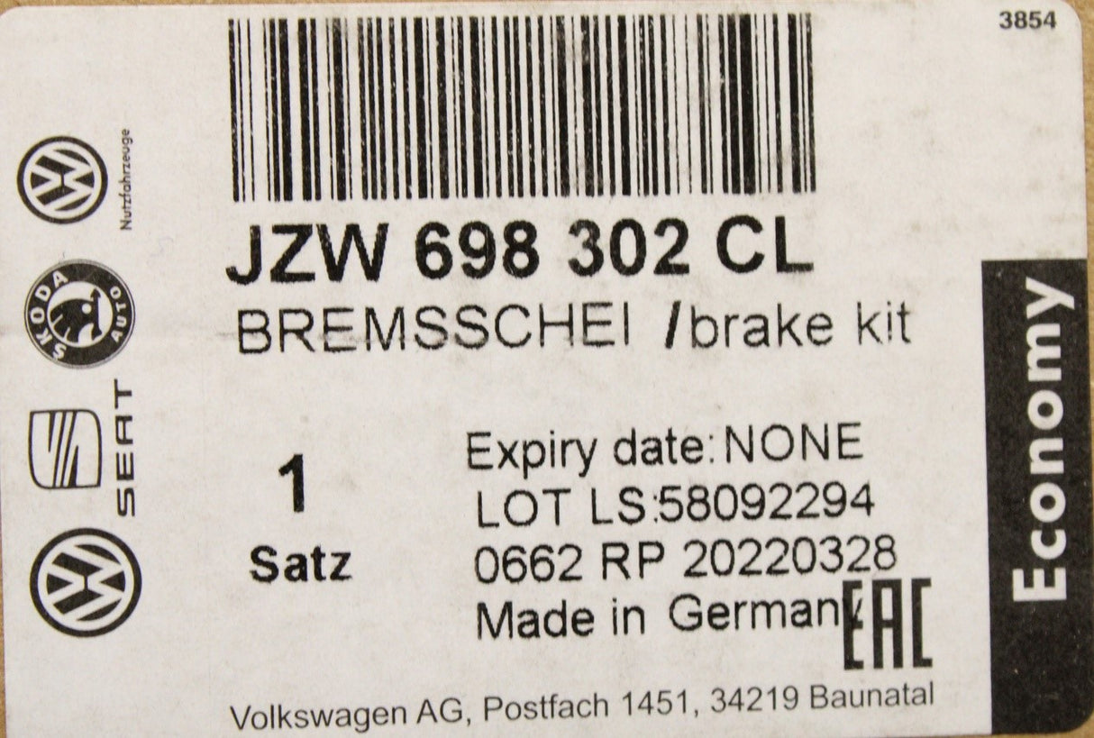 VW Golf MK4 Polo SEAT Leon brake discs and pads kit (front) JZW698302CL