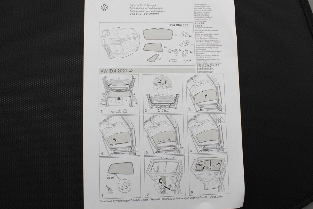 VW ID.4 2021-Onward rear doors and boot window sunblind set 11A064365