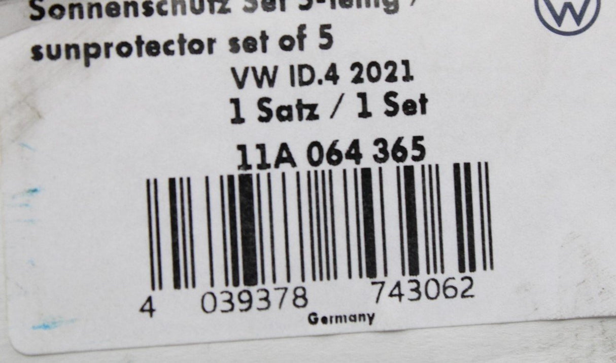 VW ID.4 2021-Onward rear doors and boot window sunblind set 11A064365