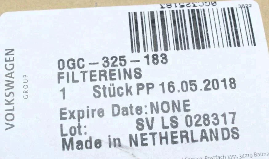 VW Golf Passat Audi A3 TT 7 speed DSG gearbox oil filter 0GC325183