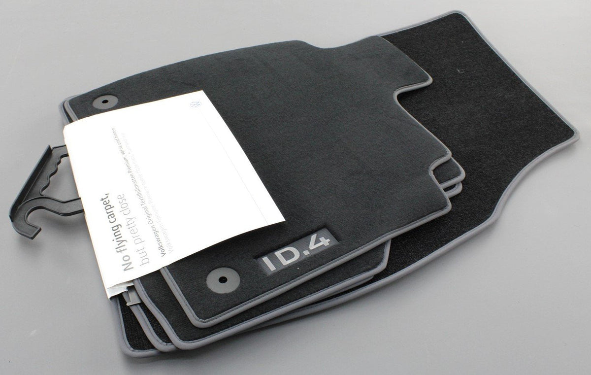 VW ID.4 2021-on RHD premium floor mat set (black/grey) 11C061270 WGK