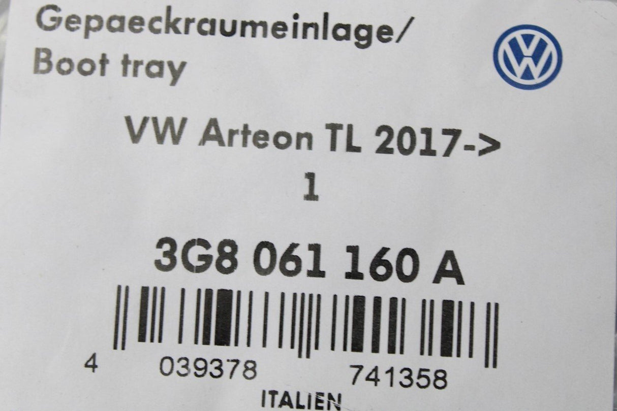VW Arteon 2017-on boot luggage liner for low/deep basic floor 3G8061160A
