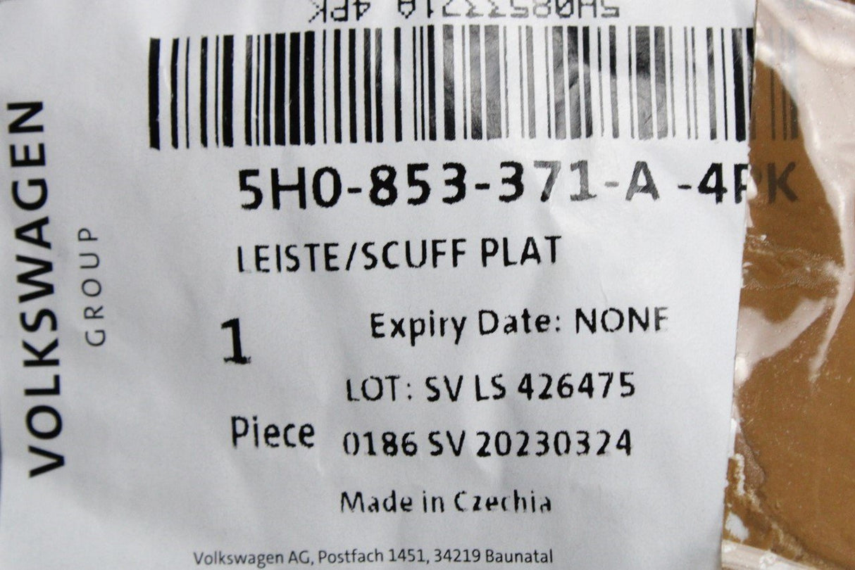 VW Golf MK8 2020-on sill trim strip (left) 5H0853371A 4PK