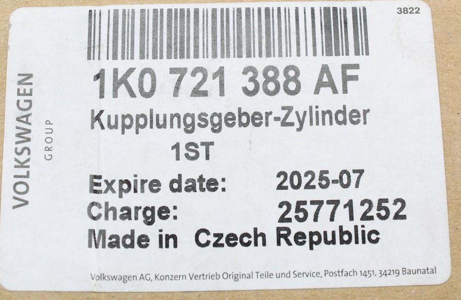 VW Golf MK6 Beetle Passat Audi A3 TT clutch master cylinder 1K0721388AF