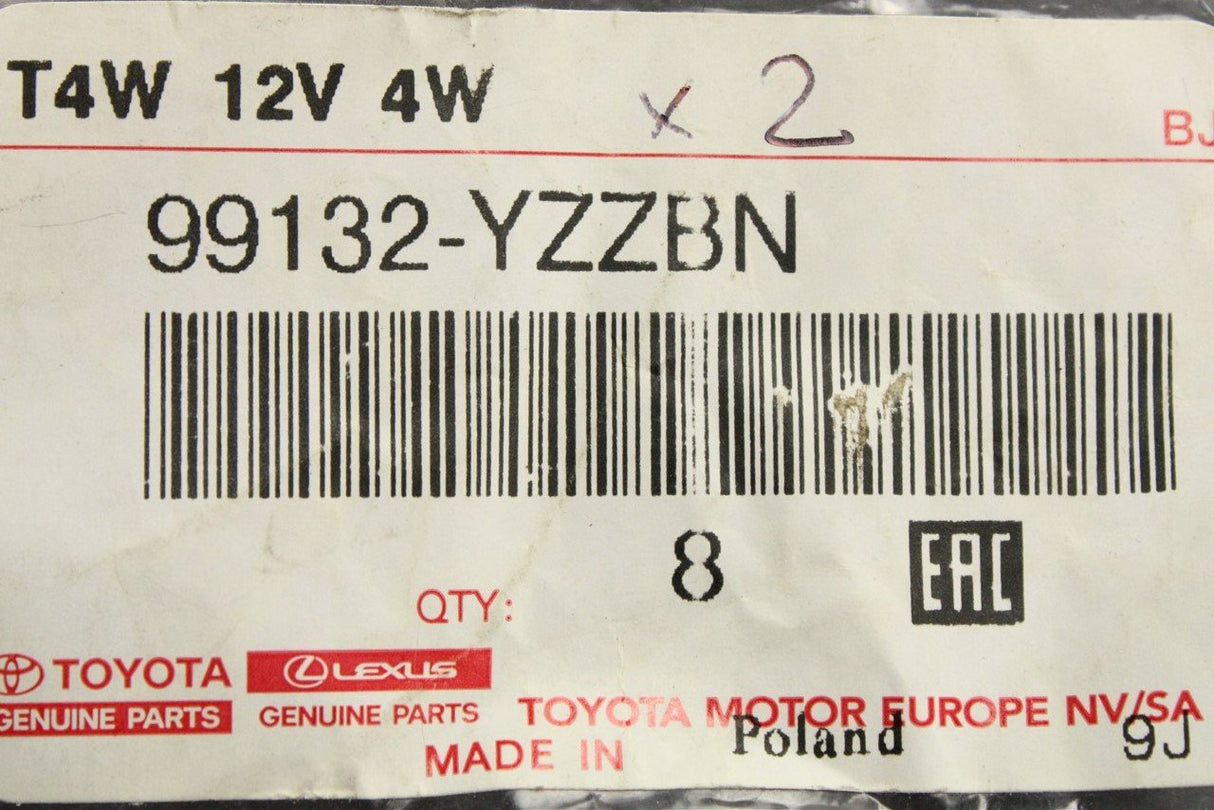 Toyota Corolla Verso 2004-09 T4W optifit bulbs (x2) 99132-YZZBN