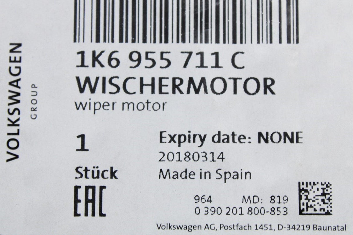 VW Golf MK5 Golf Plus Passat Estate B6 rear wiper motor 1K6955711C
