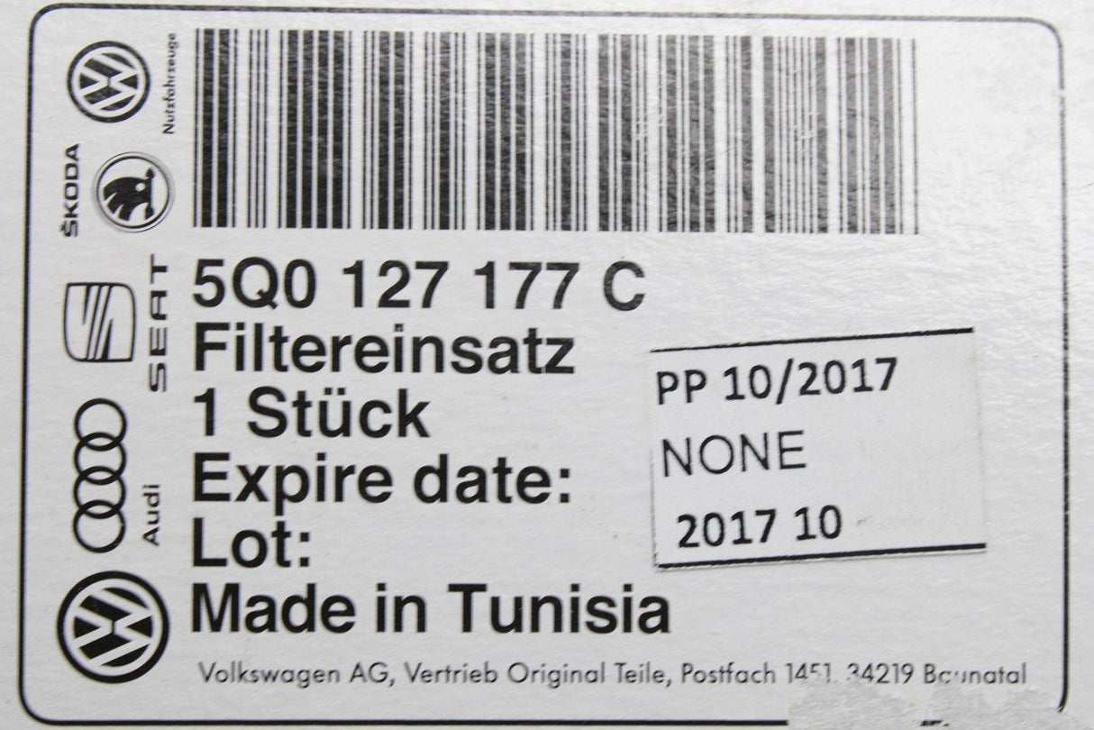 VW Audi Skoda SEAT 1.6 2.0 TDI fuel filter element 5Q0127177C