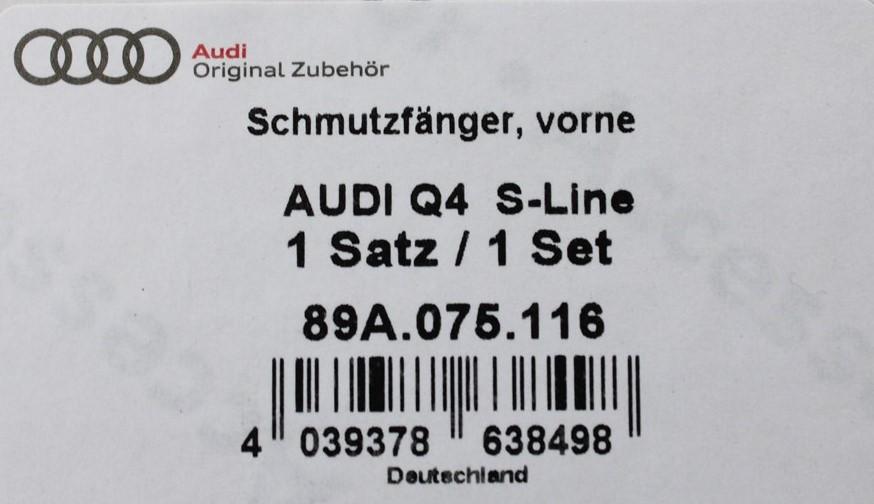 Audi Q4 e-tron 2021-onward S-line mud flap set (front) 89A075116