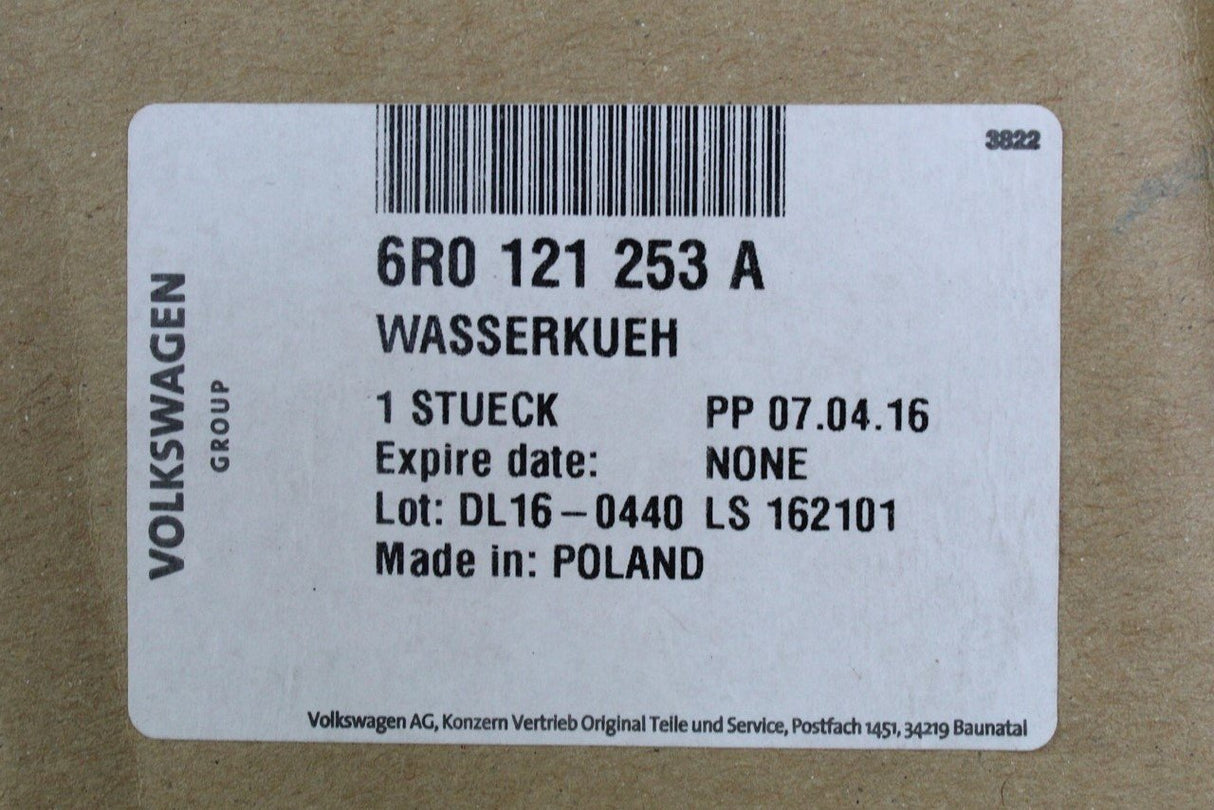 VW Polo Audi A1 Skoda Fabia SEAT Ibiza coolant radiator 6R0121253A