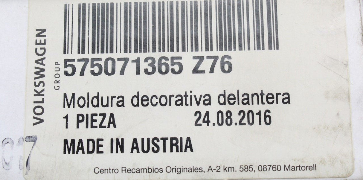 SEAT Ateca 16-on lower bumper insert strip chrome (front) 575071365 Z76