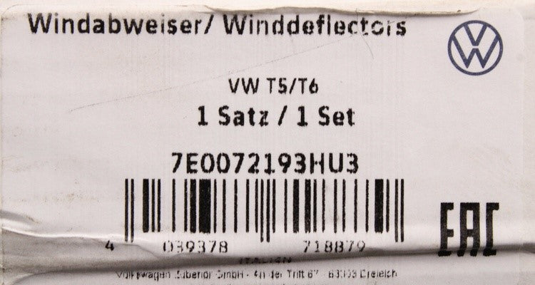 VW Transporter T6 T6.1 2016 -on front wind deflectors 7E0072193 HU3