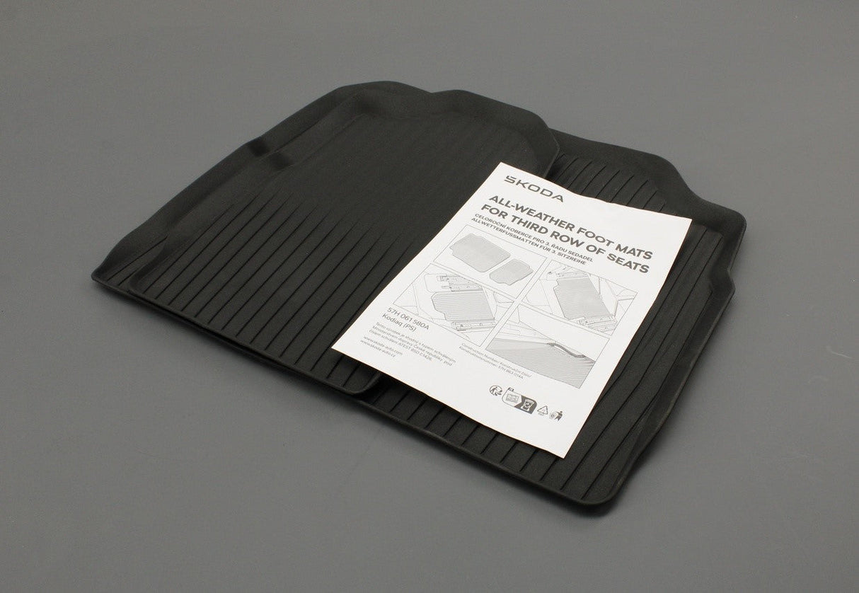 Skoda Kodiaq 2024-on 3rd row rubber floor mat 57H061580A