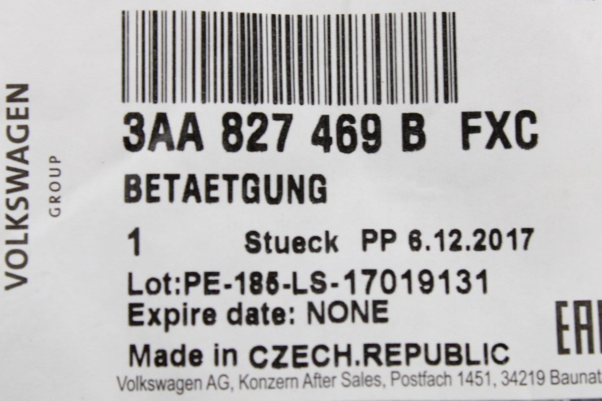 VW CC 2012-16 rear boot lid handle badge emblem (chrome) 3AA827469B FXC