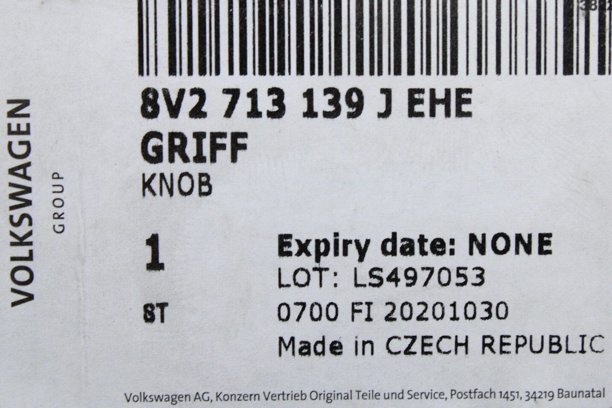 Audi A3 8V 17-20 leather gearstick gaiter knob (S-Tronic) 8V2713139J EHE