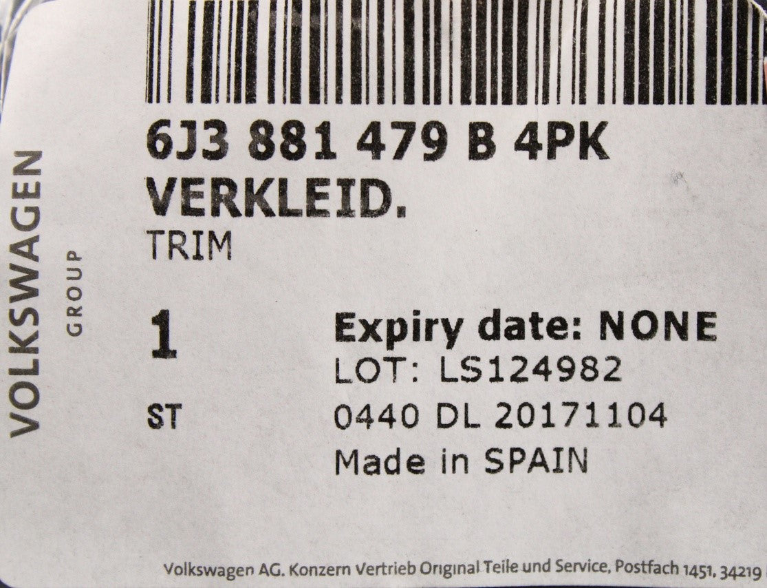 Audi A1 2011-14 drivers front seat side trim (right) 6J3881479B 4PK