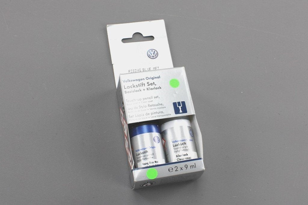 VW Rising Blue metallic touch up paint and clear coat (Golf R) LST0M2R5Z