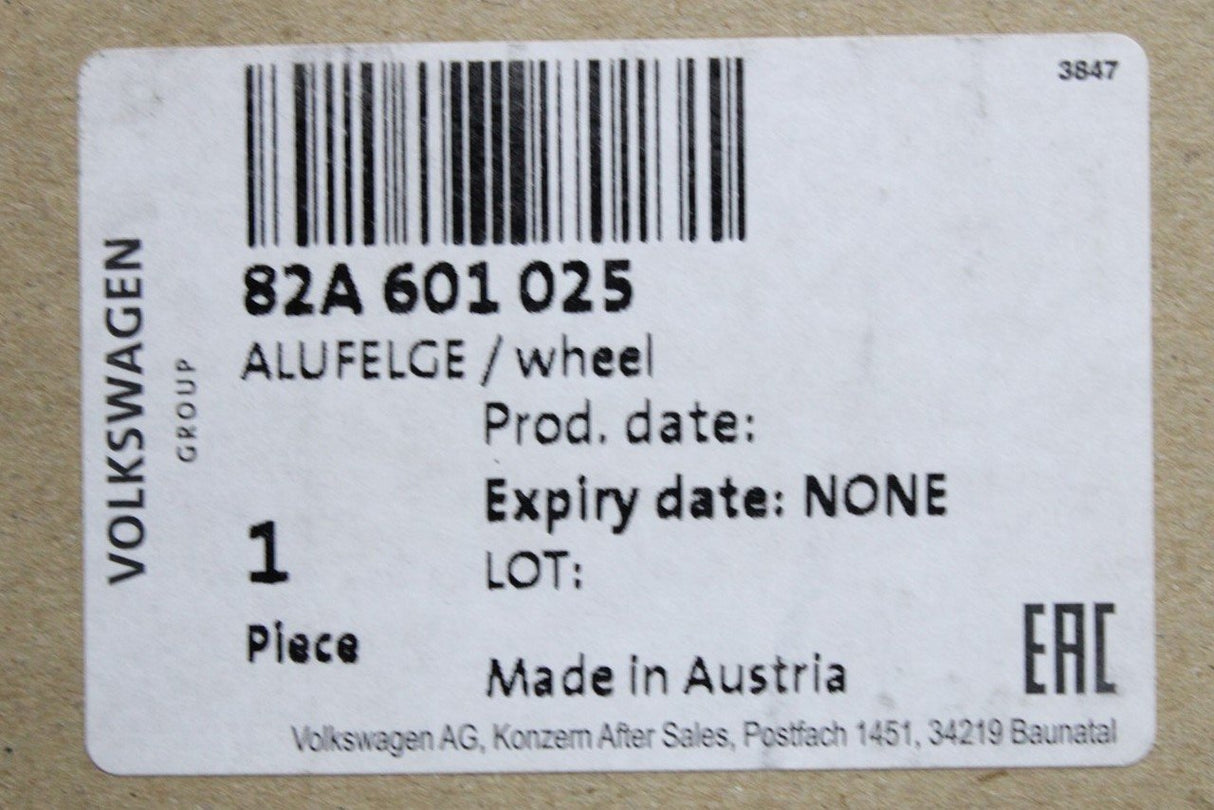 Audi A1 2019-on alloy wheel rim 6Jx15" ET37 82A601025