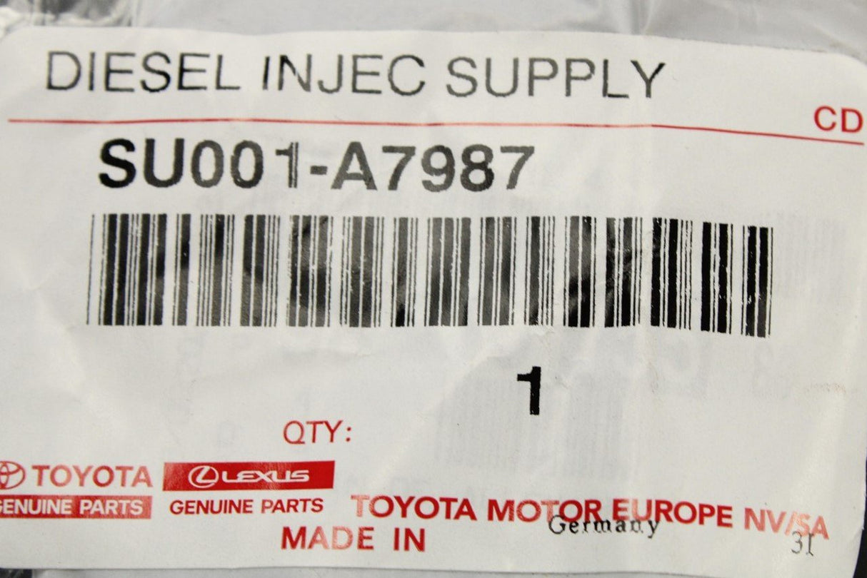 Toyota Proace 2016-on diesel injector supply line SU001-A7987