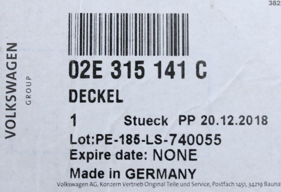 VW Audi Skoda SEAT DSG gearbox oil pump cover 02E315141C