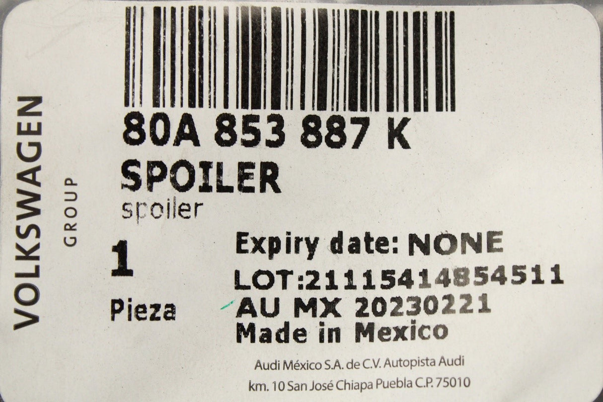 Audi Q5 2017-on front wheel arch liner lower spoiler (left) 80A853887K