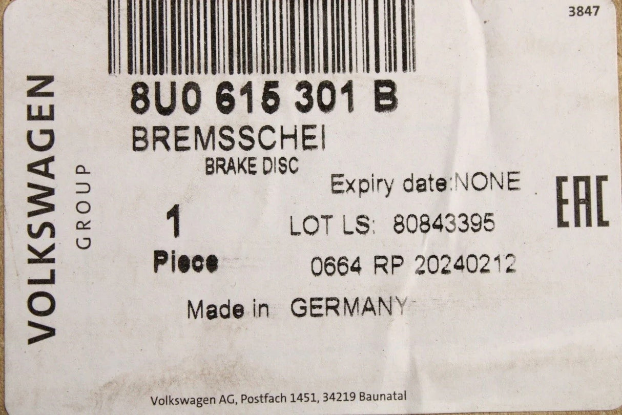 Audi RSQ3 2014-2018 single wavy brake disc 365x34mm (front) 8U0615301B