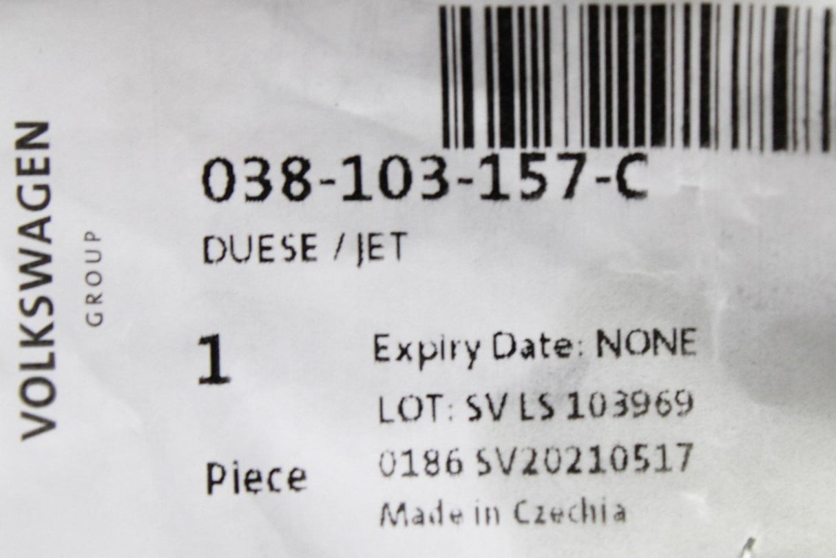 VW Audi Skoda SEAT Oil spray jet 1.6 2.0 TDI M10 (x1) 038103157C