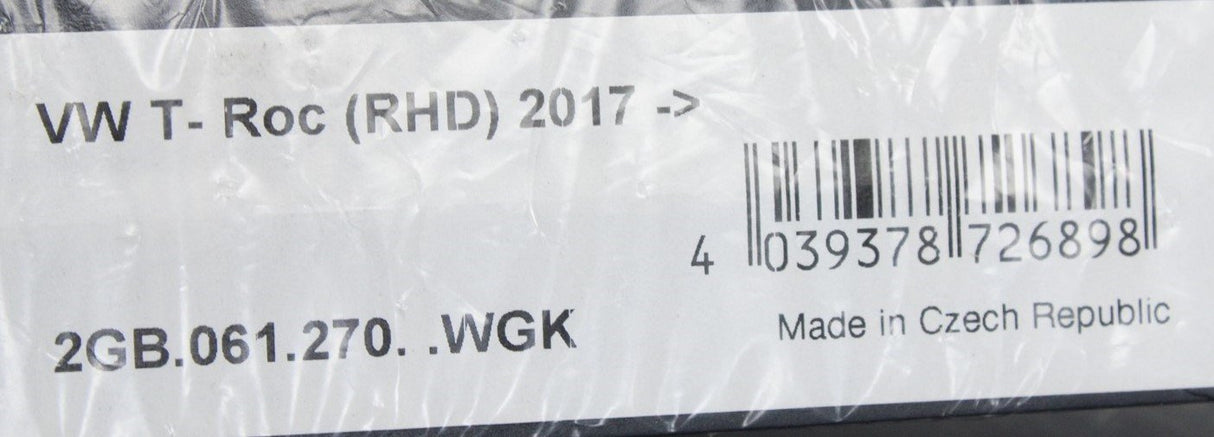 VW T-Roc 2018-on front rear premium floor mats (RHD) 2GB061270 WGK