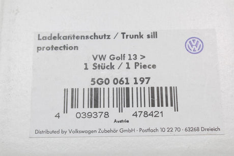 VW Golf MK7 2013-16 rear bumper loading edge protection film 5G0061197