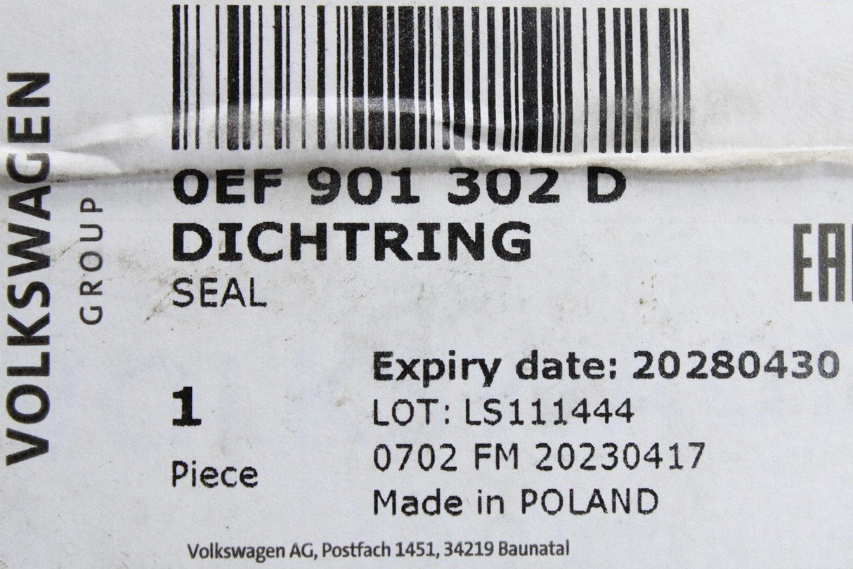 Audi e-tron 2019-on radial shaft seal (70x45x7mm) 0EF901302D