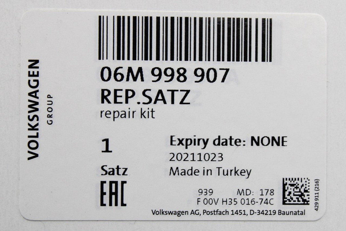 VW Audi Skoda SEAT 1.0 1.2 1.4 TSI injector seal repair kit 04E998907A