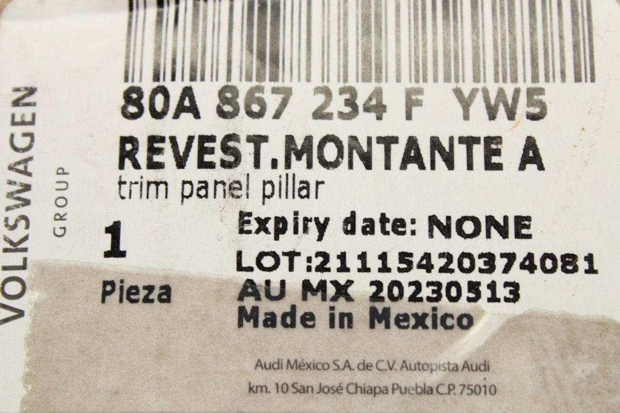 Audi Q5 Sportback 4M 2017-on upper a-pillar trim (right) 80A867234F YW5