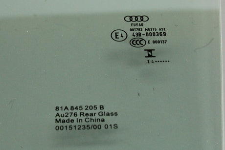 Audi Q2 2017-on rear door window glass (left) 81A845205B