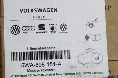 VW Golf MK8 Skoda Octavia 2020-on front brake pads 5WA698151A
