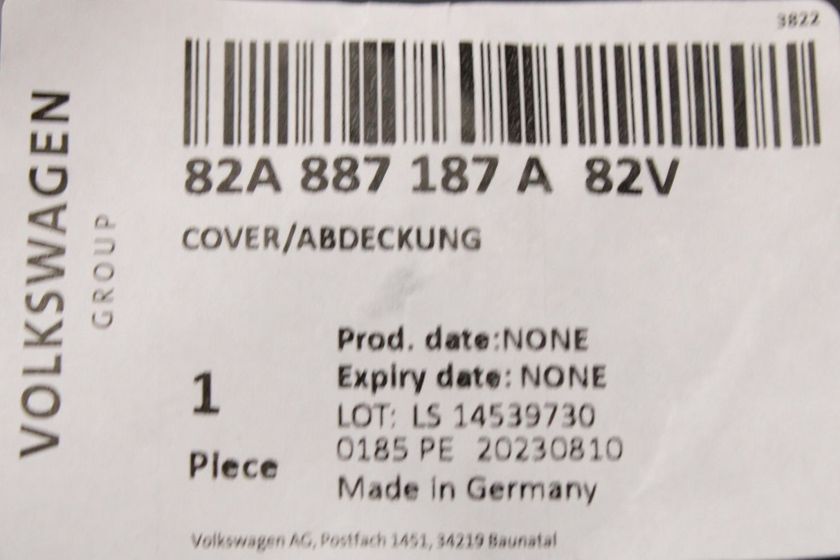Audi A1 2019-on isofix cover (rear) 82A887187A 82V