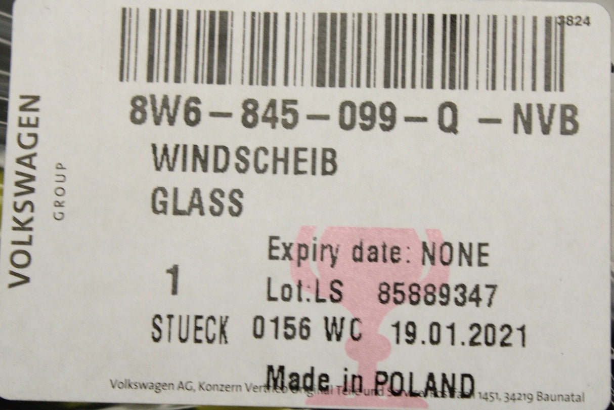 Audi A5 S5 RS5 2017-on front windscreen glass 8W6845099Q NVB