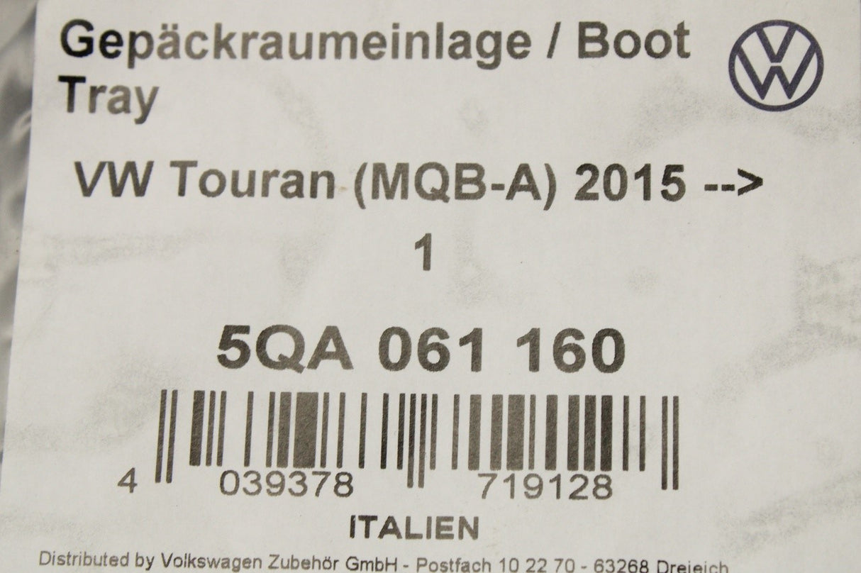 VW Touran 2016-on flexible luggage compartment boot liner 5QA061160