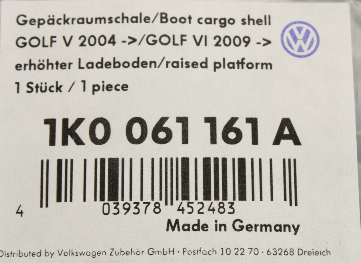 VW Golf MK6 2009-2013 semi-rigid boot liner 1K0061161A