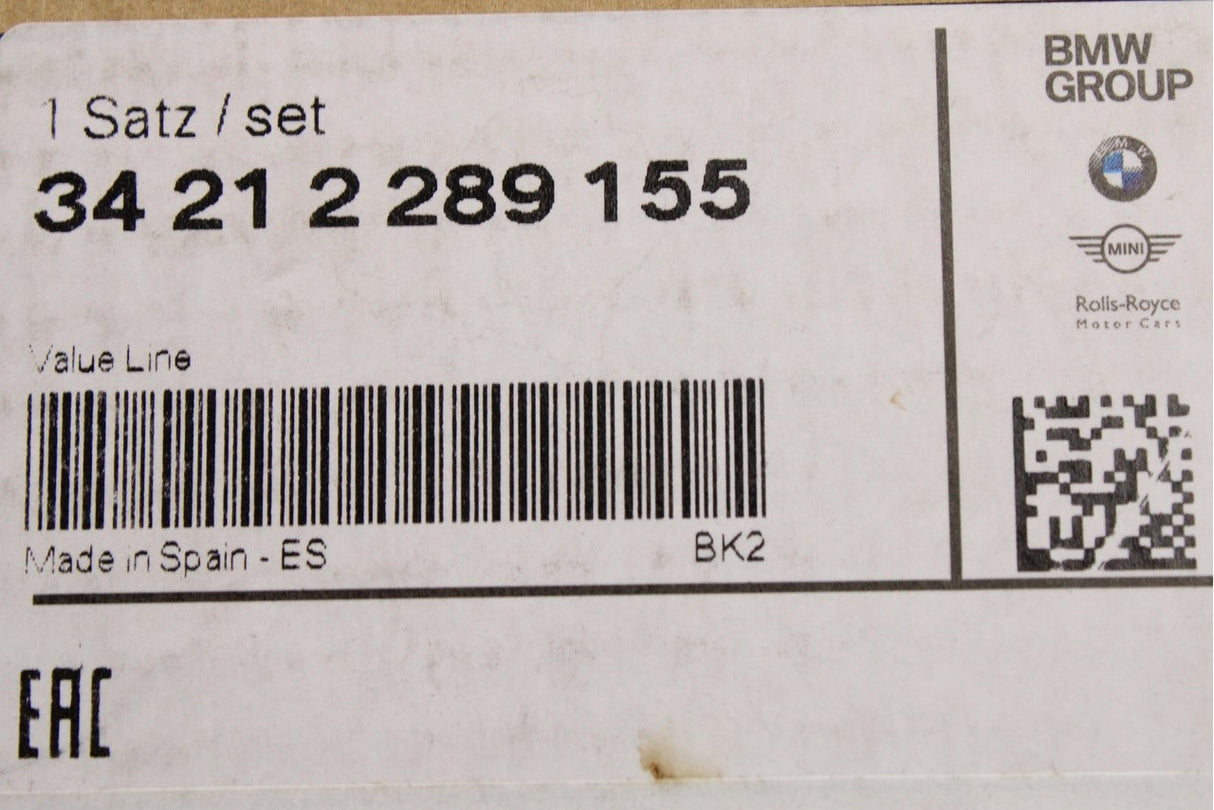MINI R55 R56 R57 R58 R59 brake pads with wear sensor (rear) 34212289155