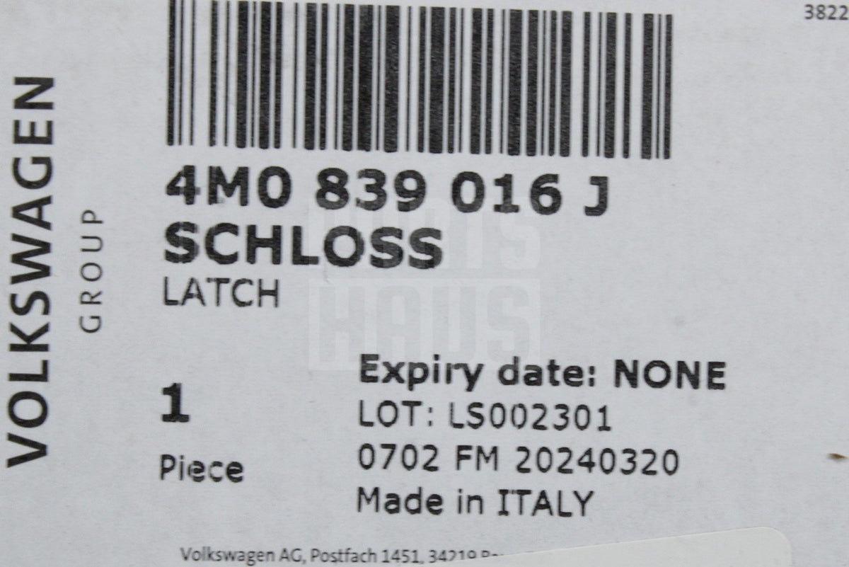 Audi Q7 2016-on rear keyless door lock (right) 4M0839016J