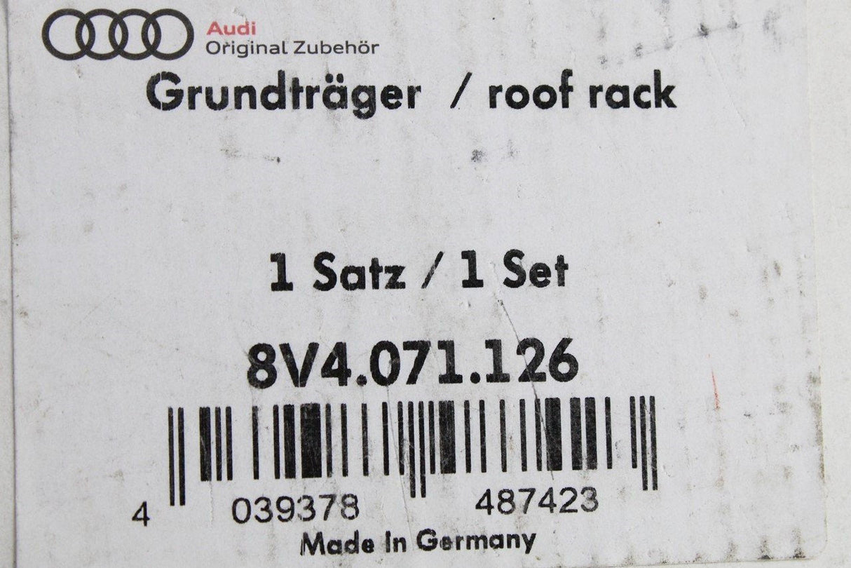 Audi A3 S3 2013-20 Sportback accessory roof bars carrier set 8V4071126