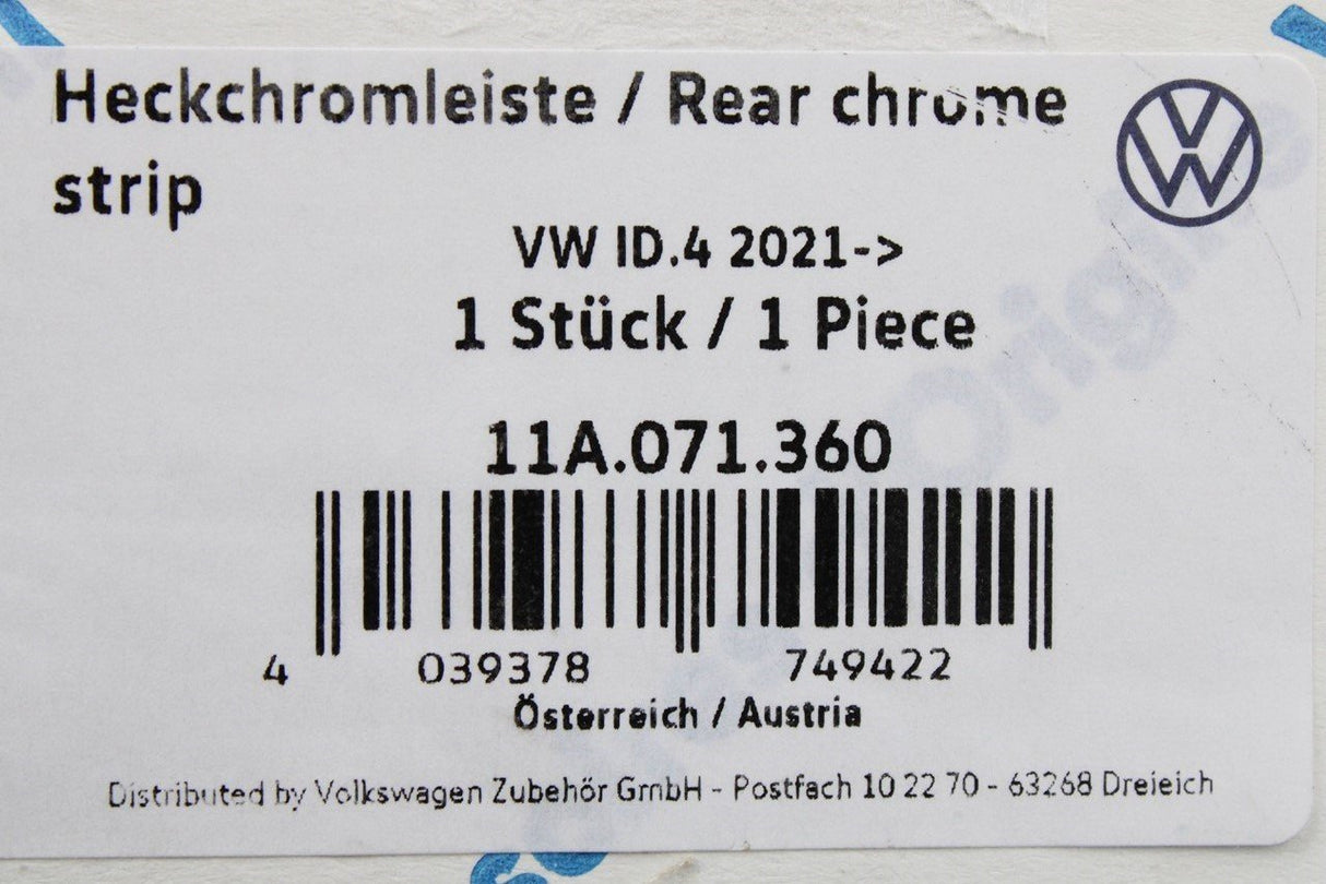 VW ID.4 ID.5 2021-On chrome look protective strip for tailgate 11A071360